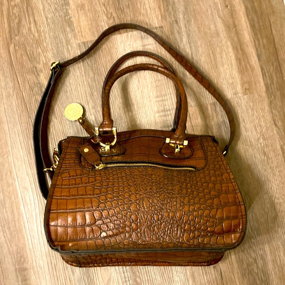 London Fog Croc embossed Faux Leather Satchel New - Picture 7 of 9